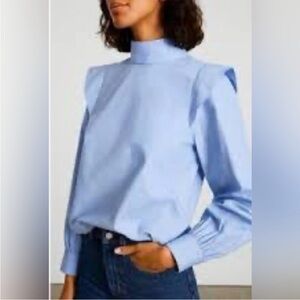 Everlane Top 4 Ruffle Blue